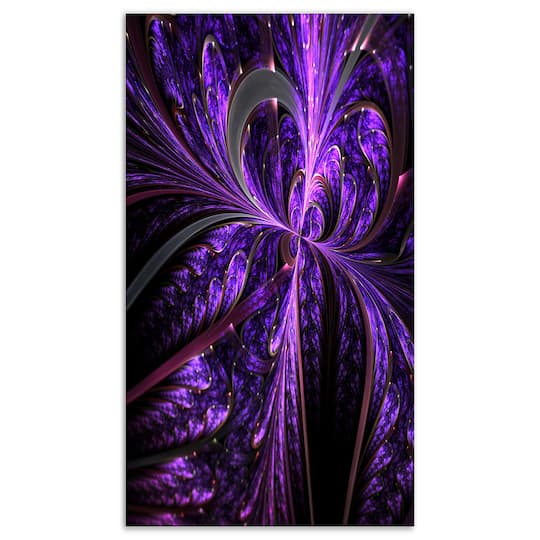 Designart - Embossed Dark Purple Floral Shapes